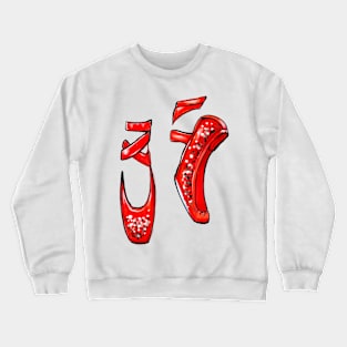 Top 10 best gifts for dancers. Ballet pointe shoes in red. Ballerina dancer dancing dance Crewneck Sweatshirt